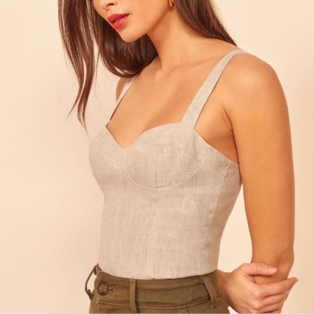 Reformation Libra Linen Top Size 0